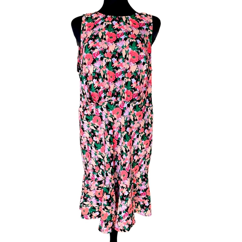 J.CREW MERCANTILE Womens Crepe Floral Sleeveless A-Line Multicolor Dress Sz 18